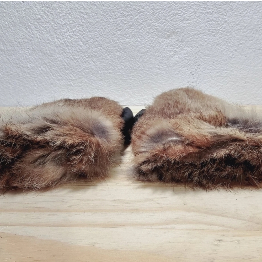 Beaver Universal King Saur Men's Fur Mittens Leather Palm 9" - Picture 5 of 10